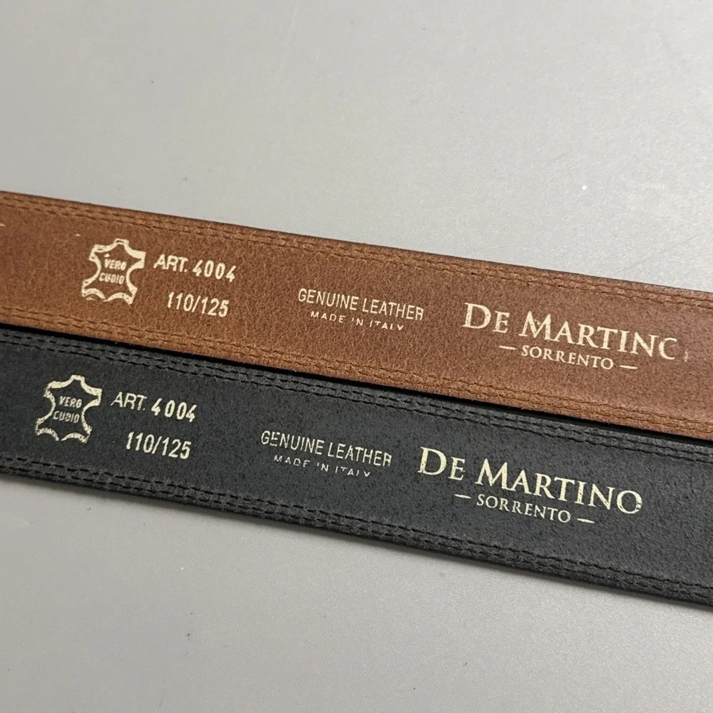 Lot 2 NWT De Martino Sorrento Genuine Leather Belts Blue Brown Size 45 Italy